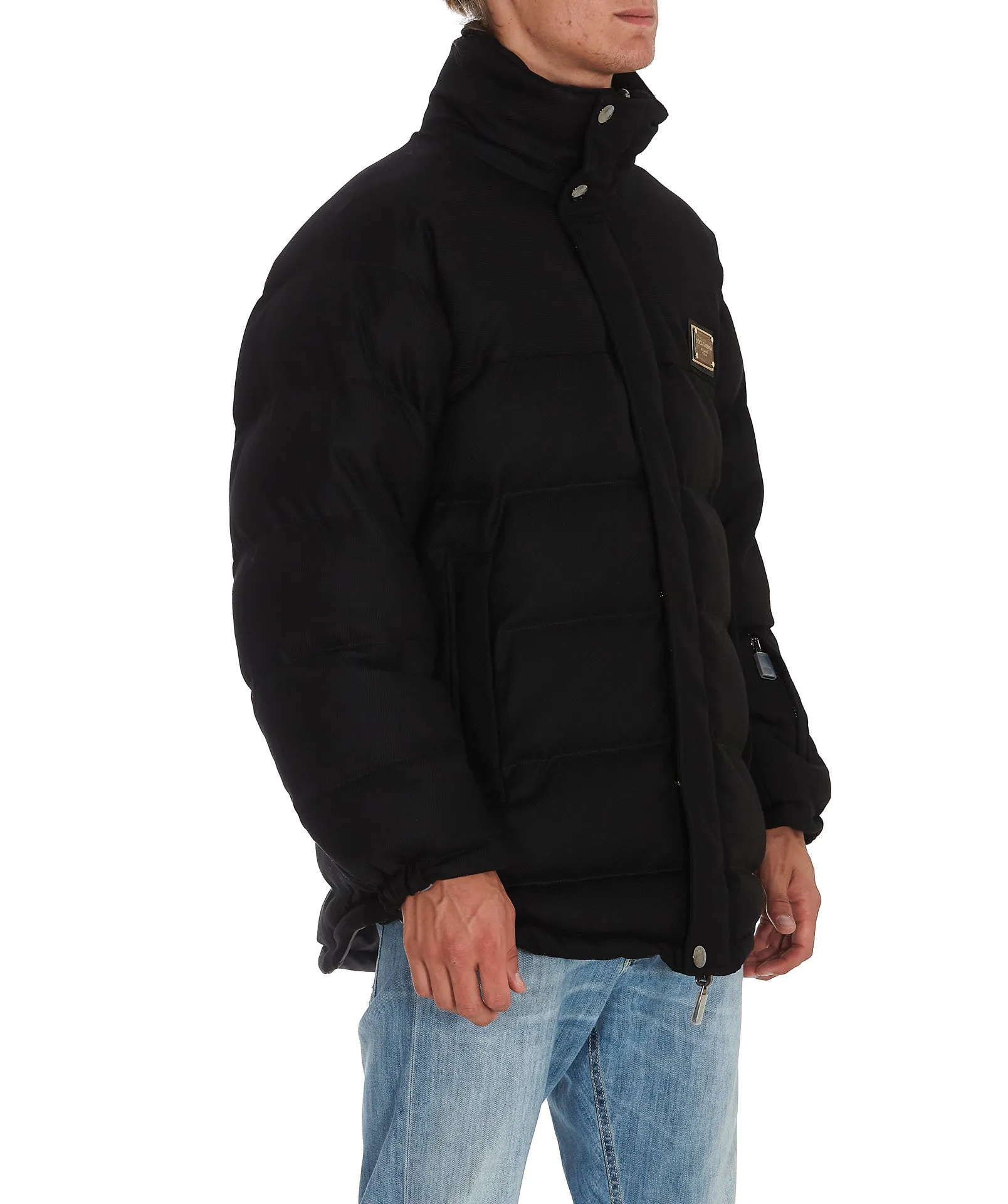 Dolce & Gabbana Logo Plaque Padded Coat