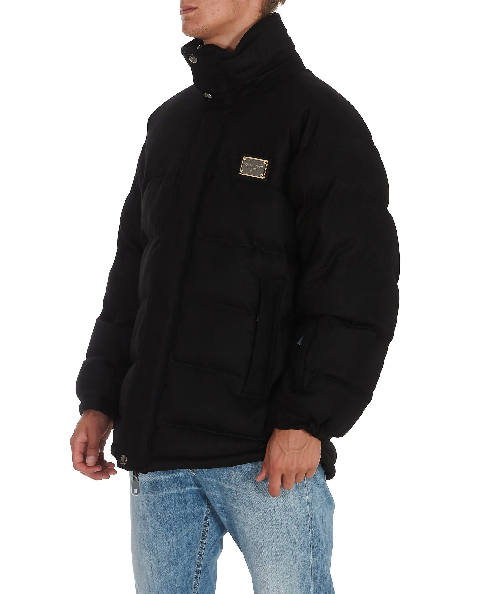 Dolce & Gabbana Logo Plaque Padded Coat