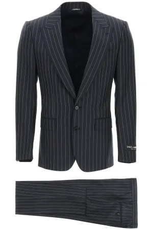 Dolce & Gabbana Pinstripe Single Breasted Two-Piece Suit