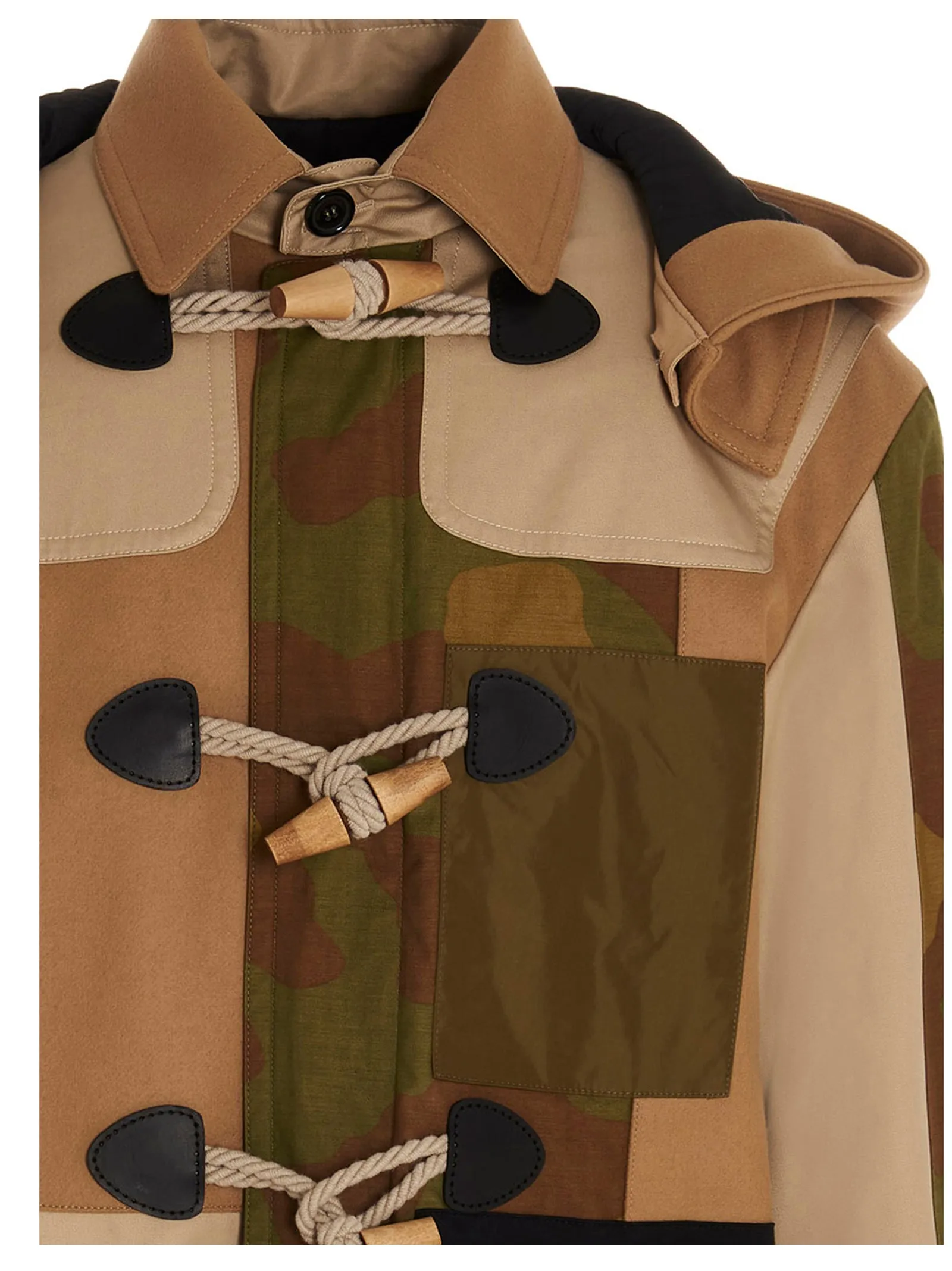 Dsquared2 Camouflage Panelled Hooded Coat