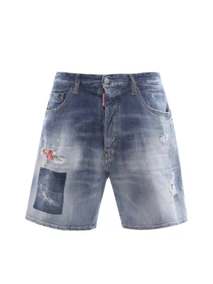 Dsquared2 Distressed Effect Denim Shorts