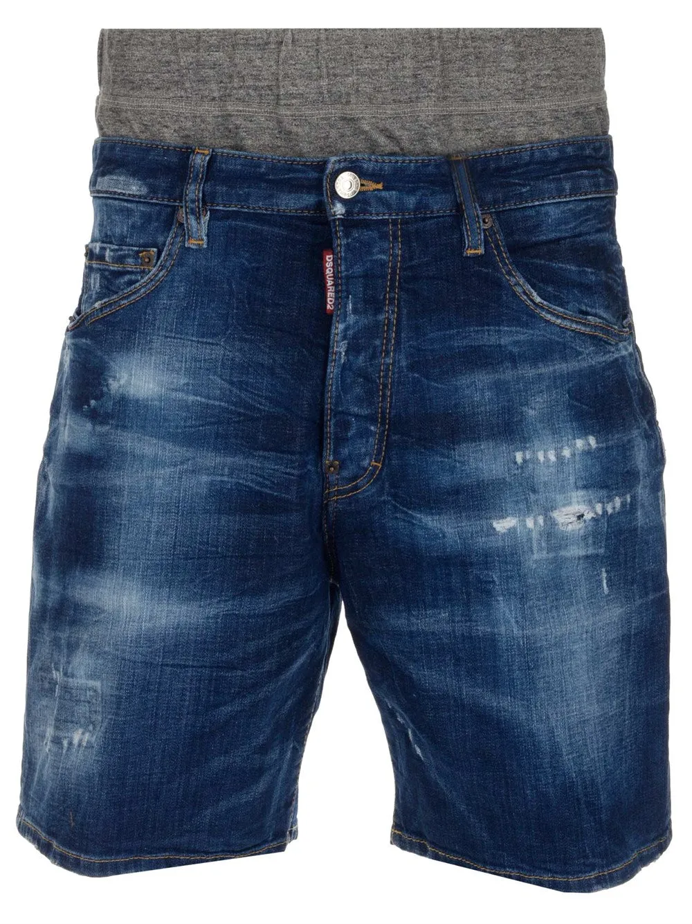 Dsquared2 Distressed Layered Denim Shorts