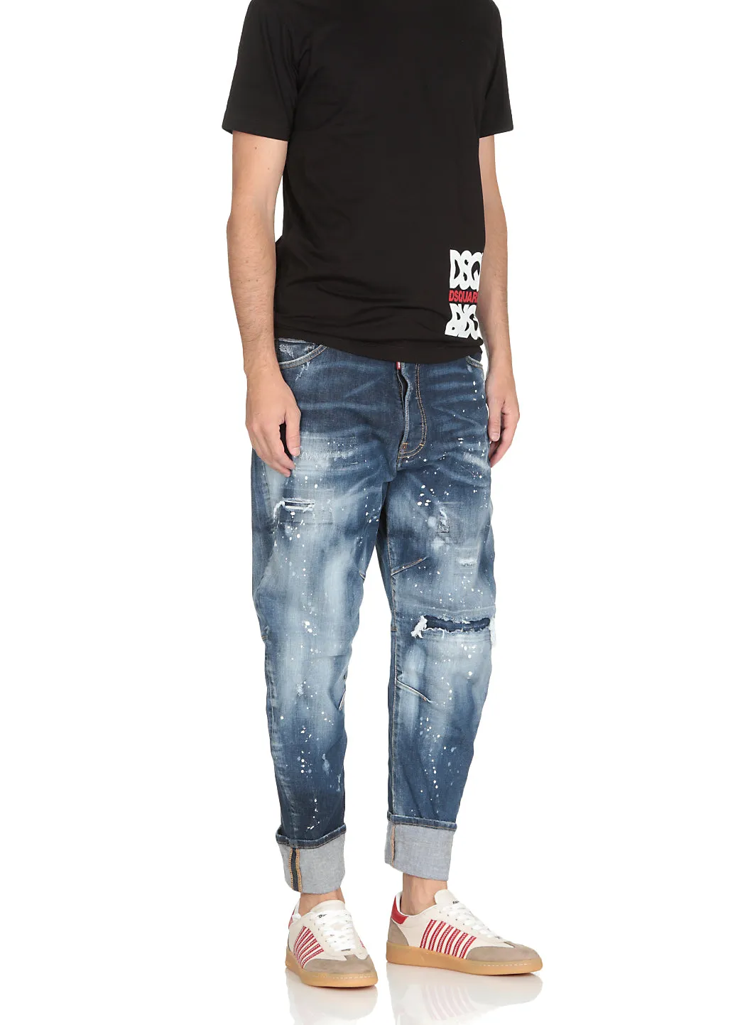 Dsquared2 Distressed Paint Effect Jeans