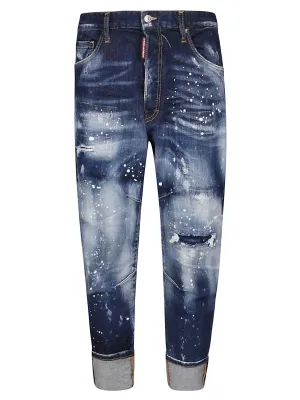 Dsquared2 Distressed Paint Effect Jeans