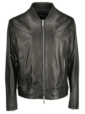 Dsquared2 Leather Bomber Jacket
