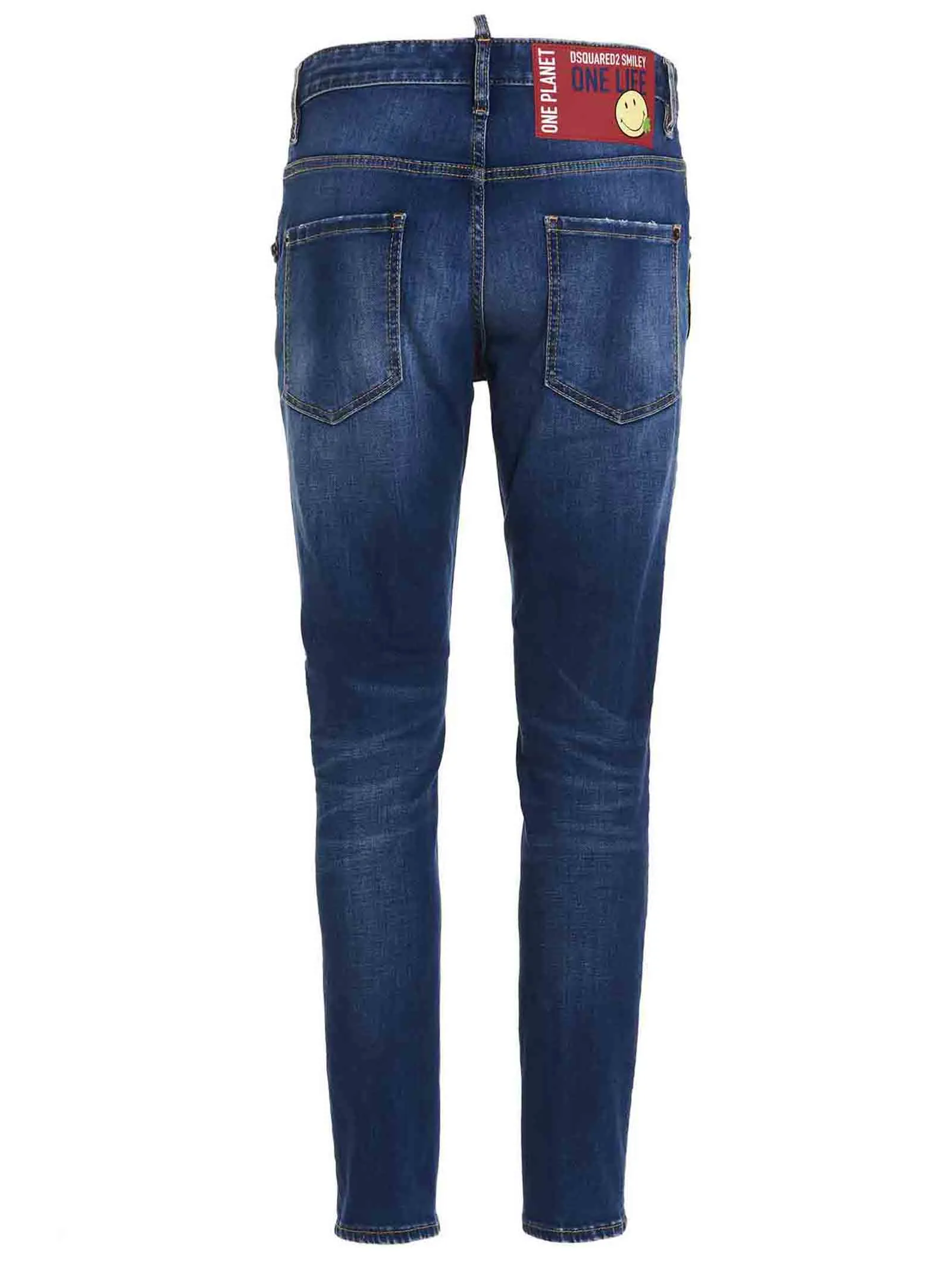 Dsquared2 One Life One Planet Smiley Distressed Jeans