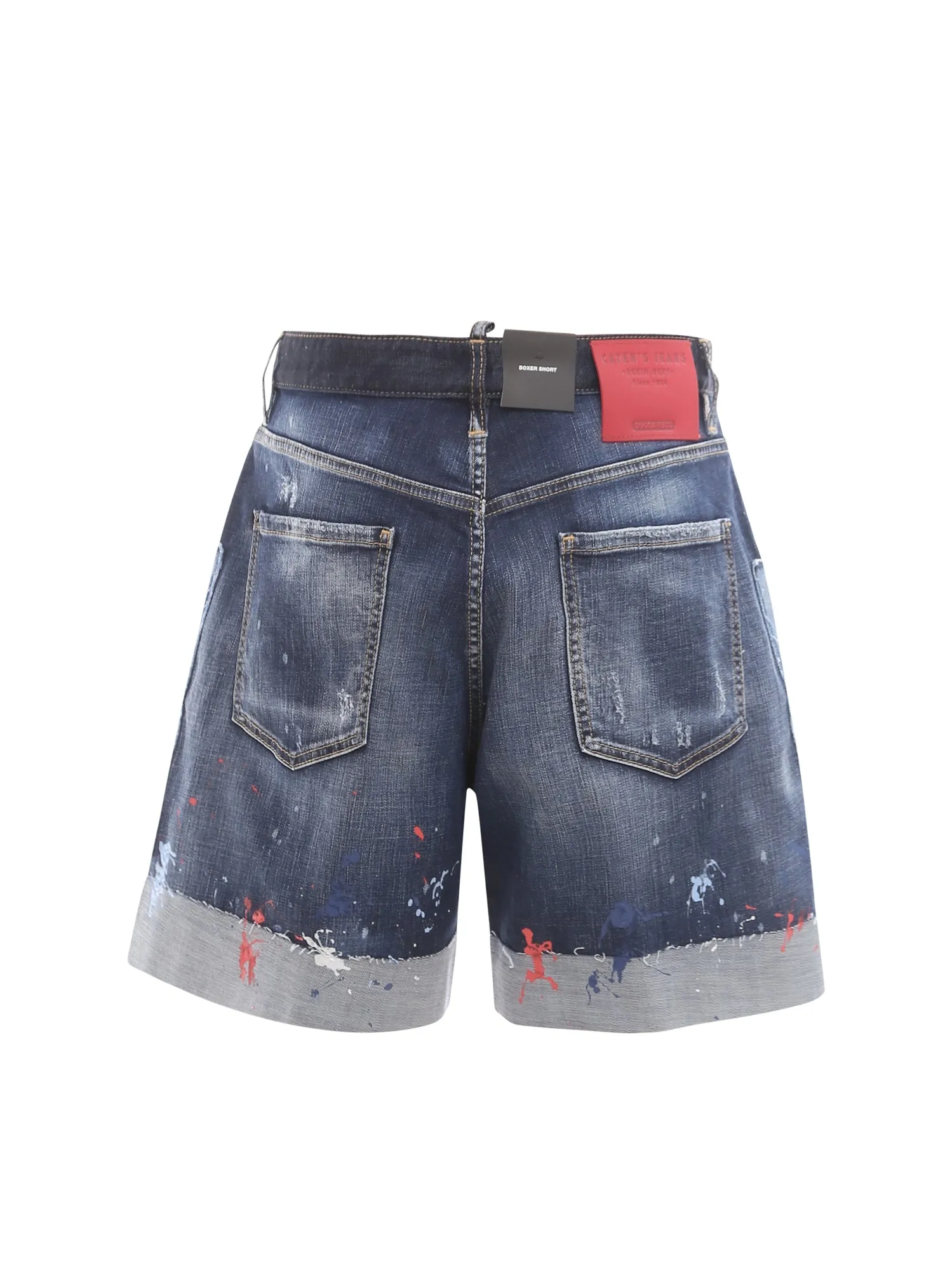 Dsquared2 Paint-Splatter Denim Shorts