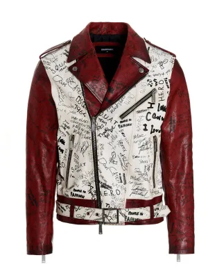 Dsquared2 Panelled Biker Jacket