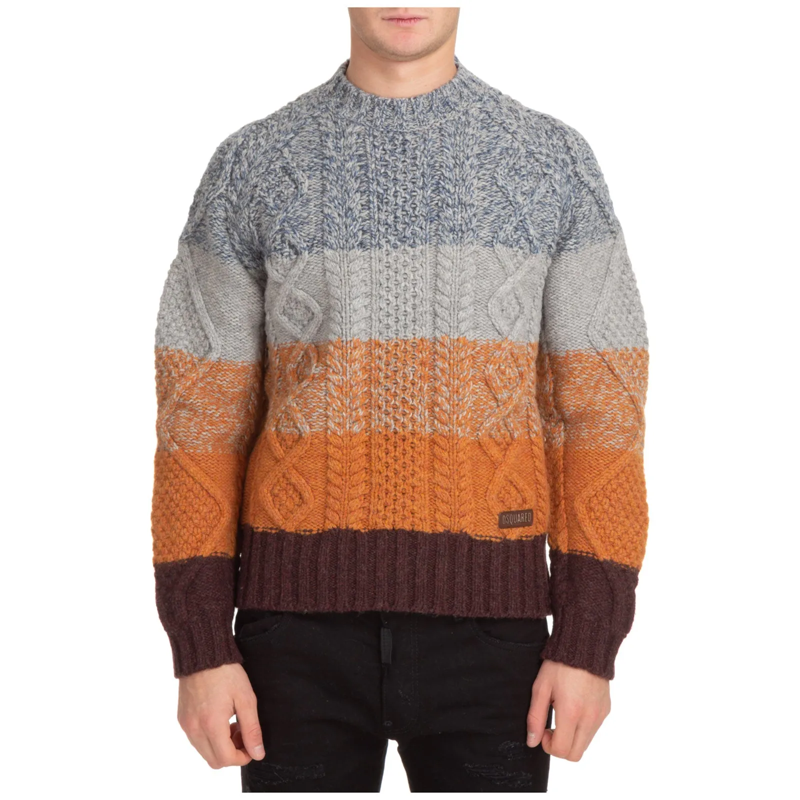 Dsquared2 Striped Cable-Knitted Jumper