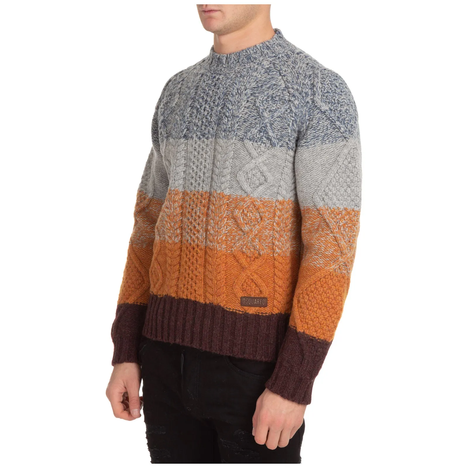 Dsquared2 Striped Cable-Knitted Jumper