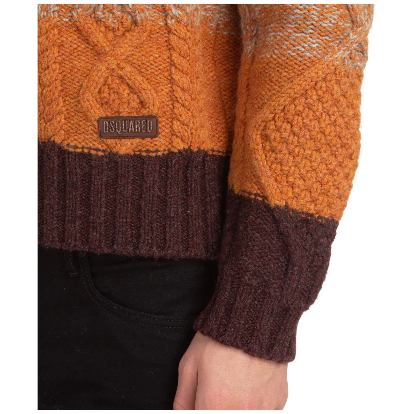 Dsquared2 Striped Cable-Knitted Jumper