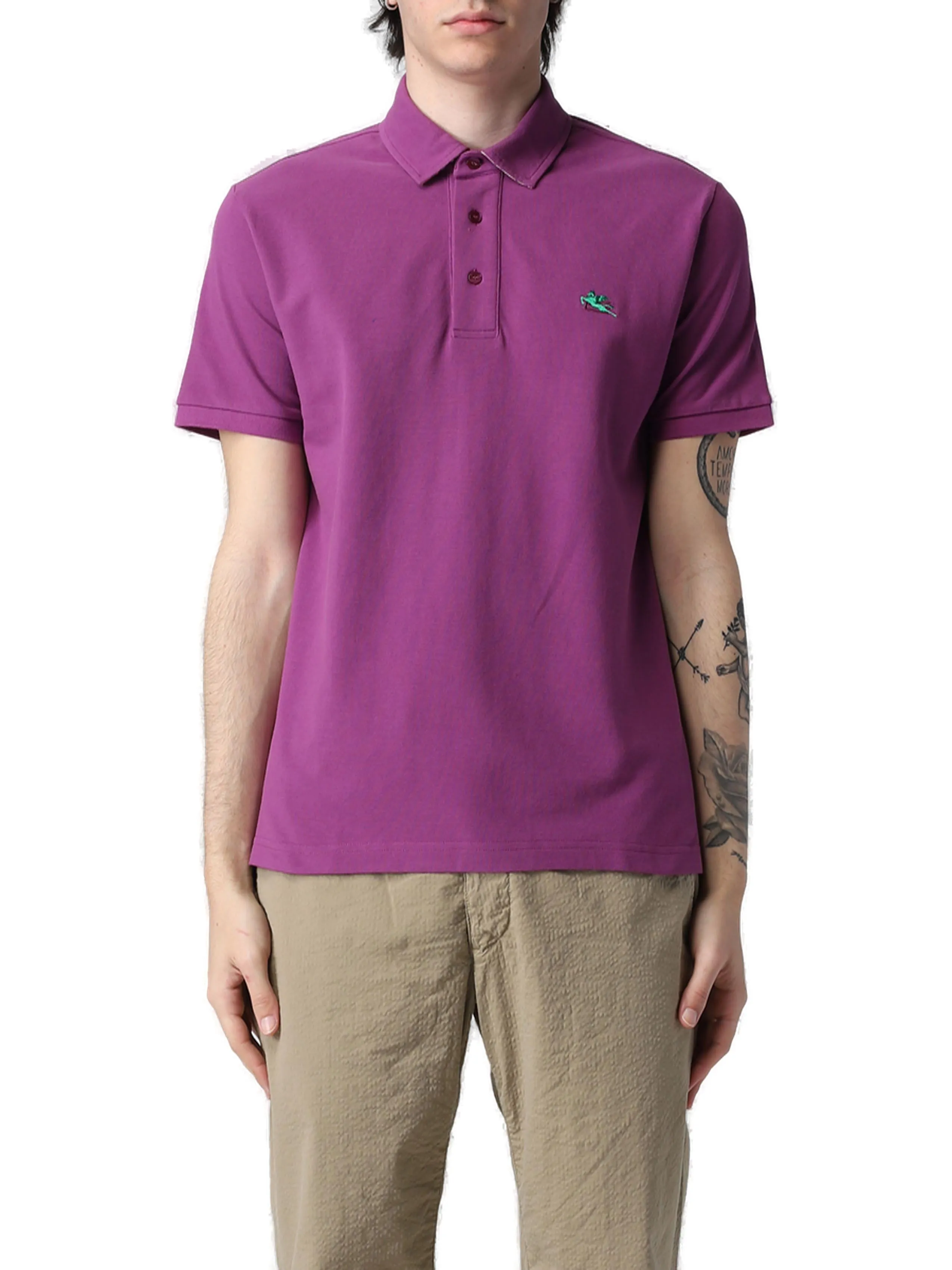 Etro Logo Embroidered Polo Shirt