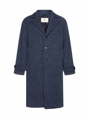 Etro Single-Breasted Chevron Coat