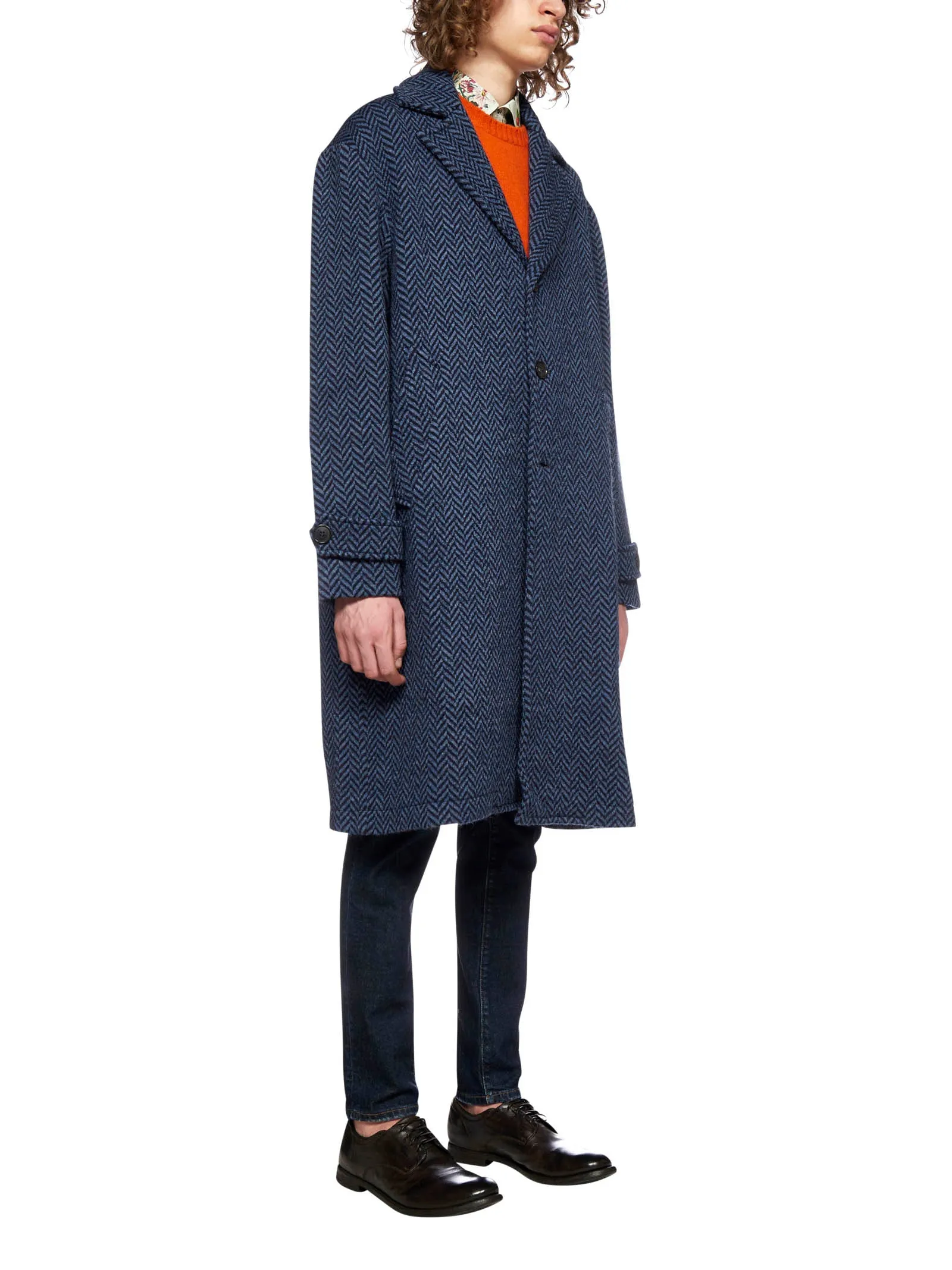 Etro Single-Breasted Chevron Coat