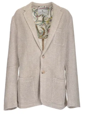 Etro Single-Breasted Knitted Blazer