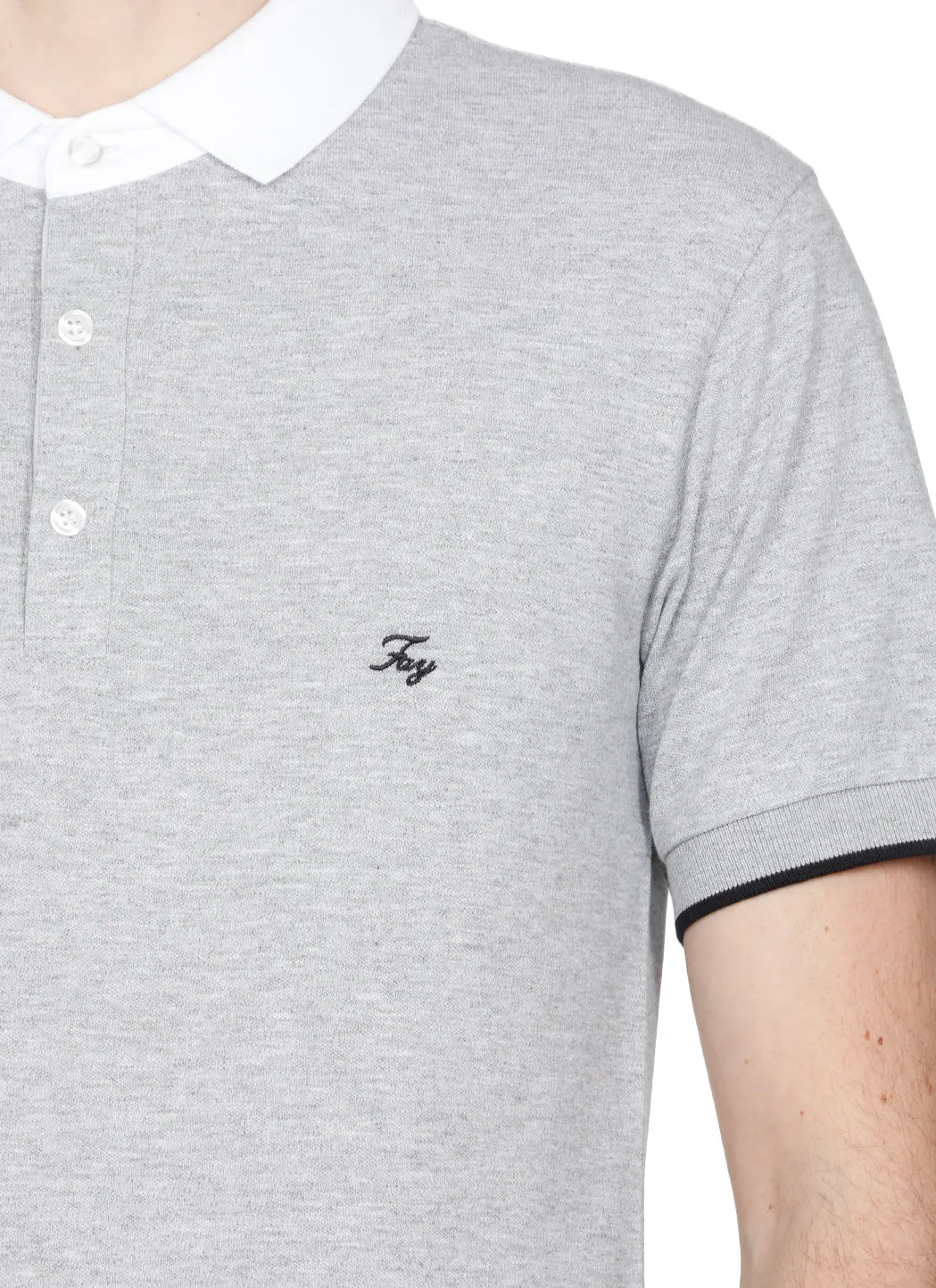 Fay Contrast Collar Polo Shirt