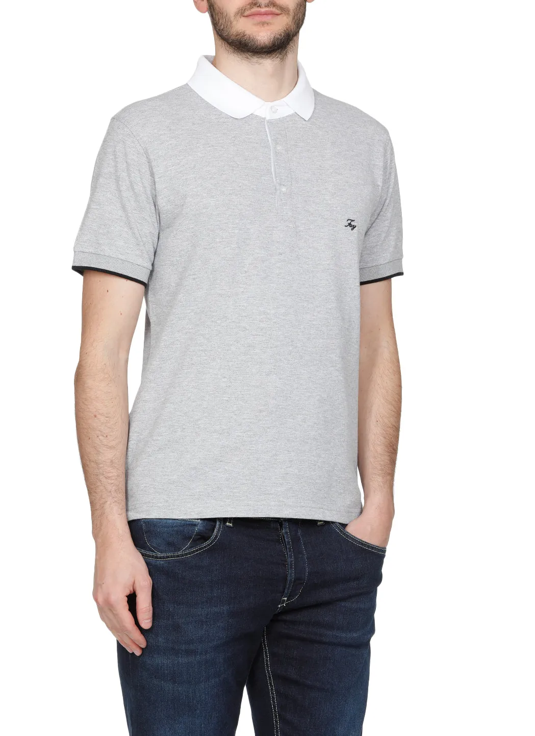 Fay Contrast Collar Polo Shirt