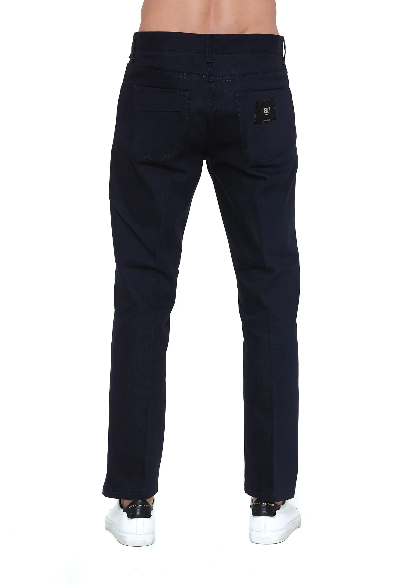 Fendi Logo Patch Straight Leg Jeans