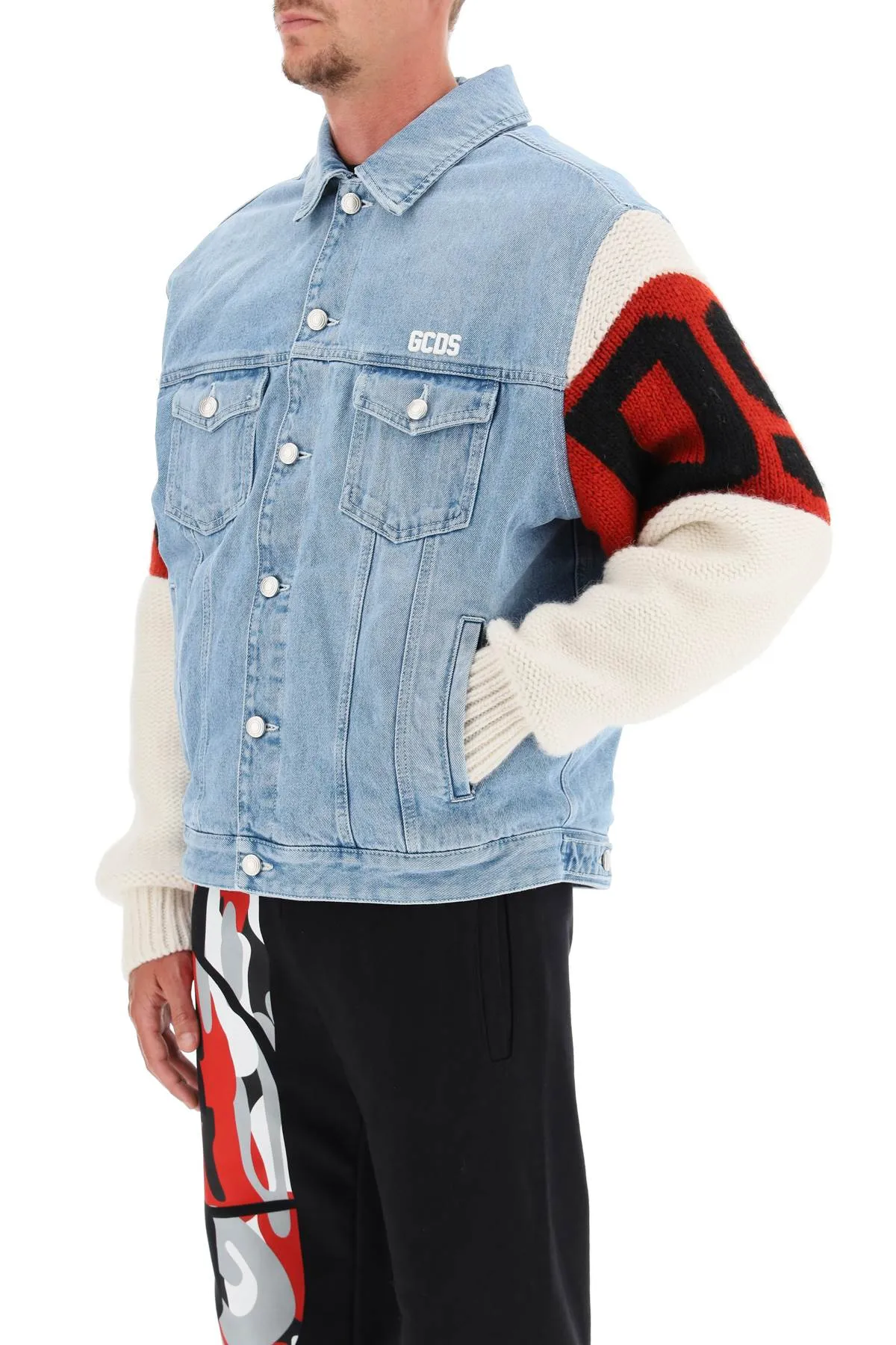 GCDS Logo Intarsia Denim Jacket