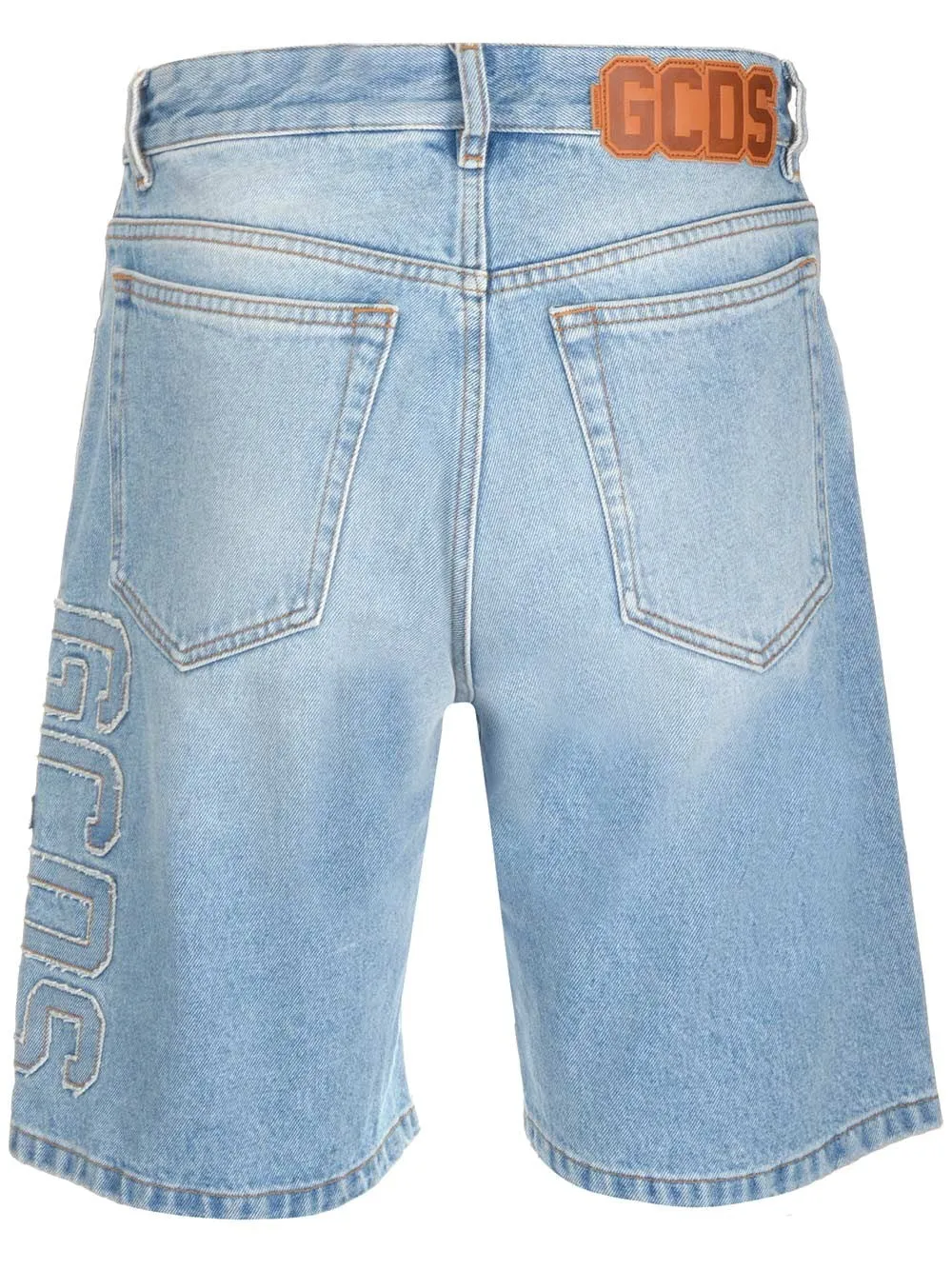 GCDS Logo Patch Denim Shorts