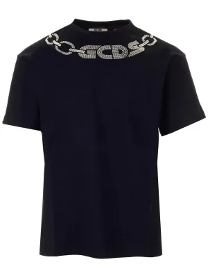 GCDS Logo Printed Crewneck T-Shirt