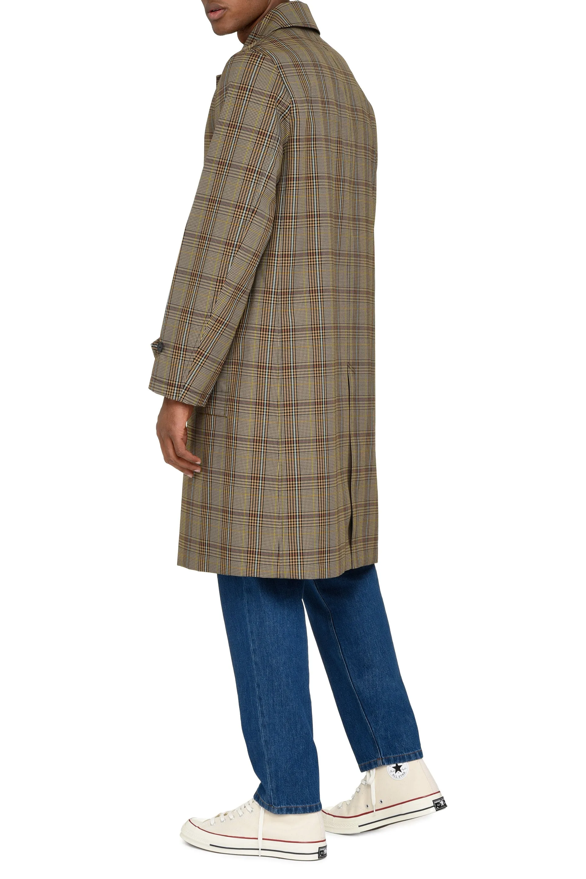 Helmut Lang Checked Car Coat