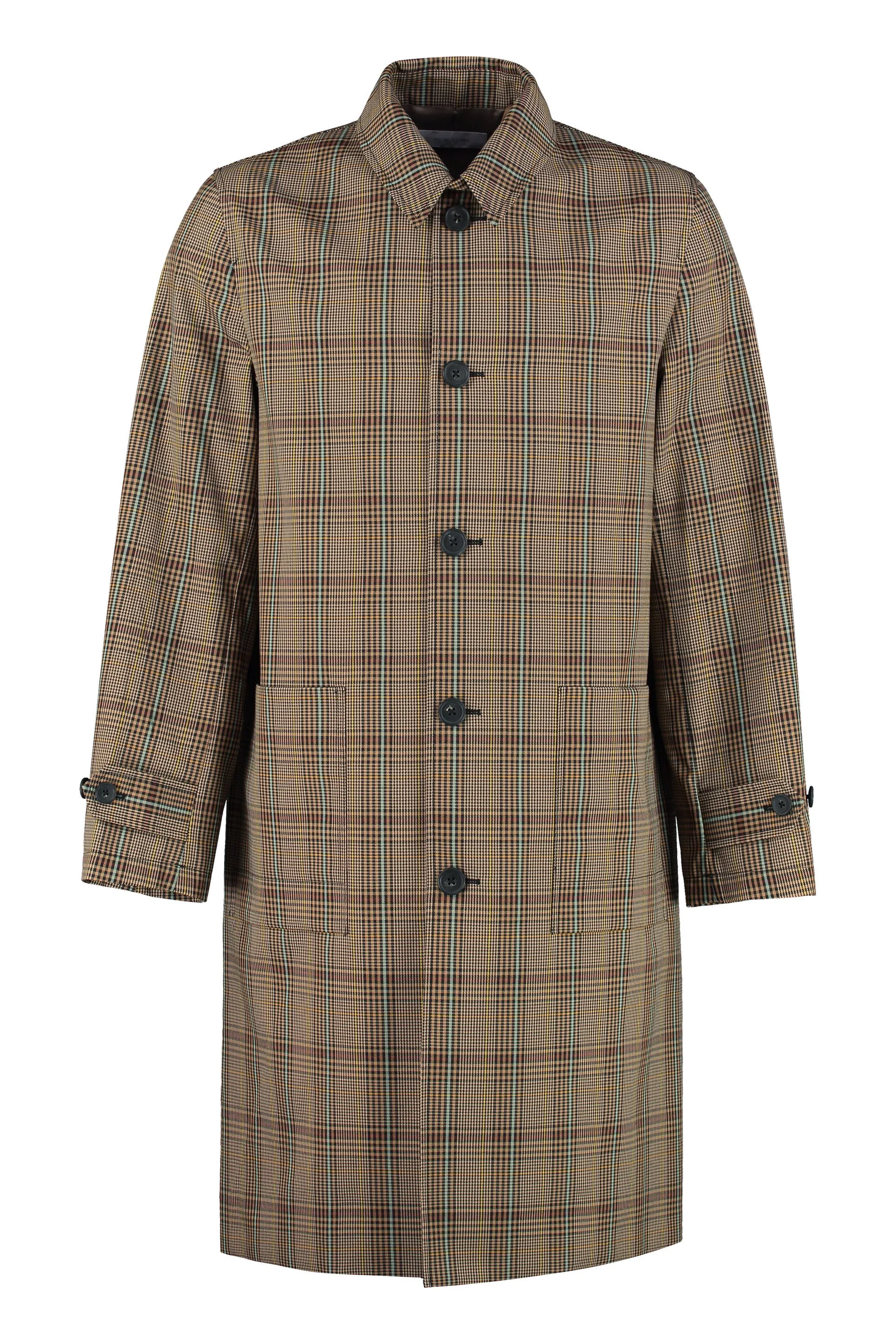 Helmut Lang Checked Car Coat