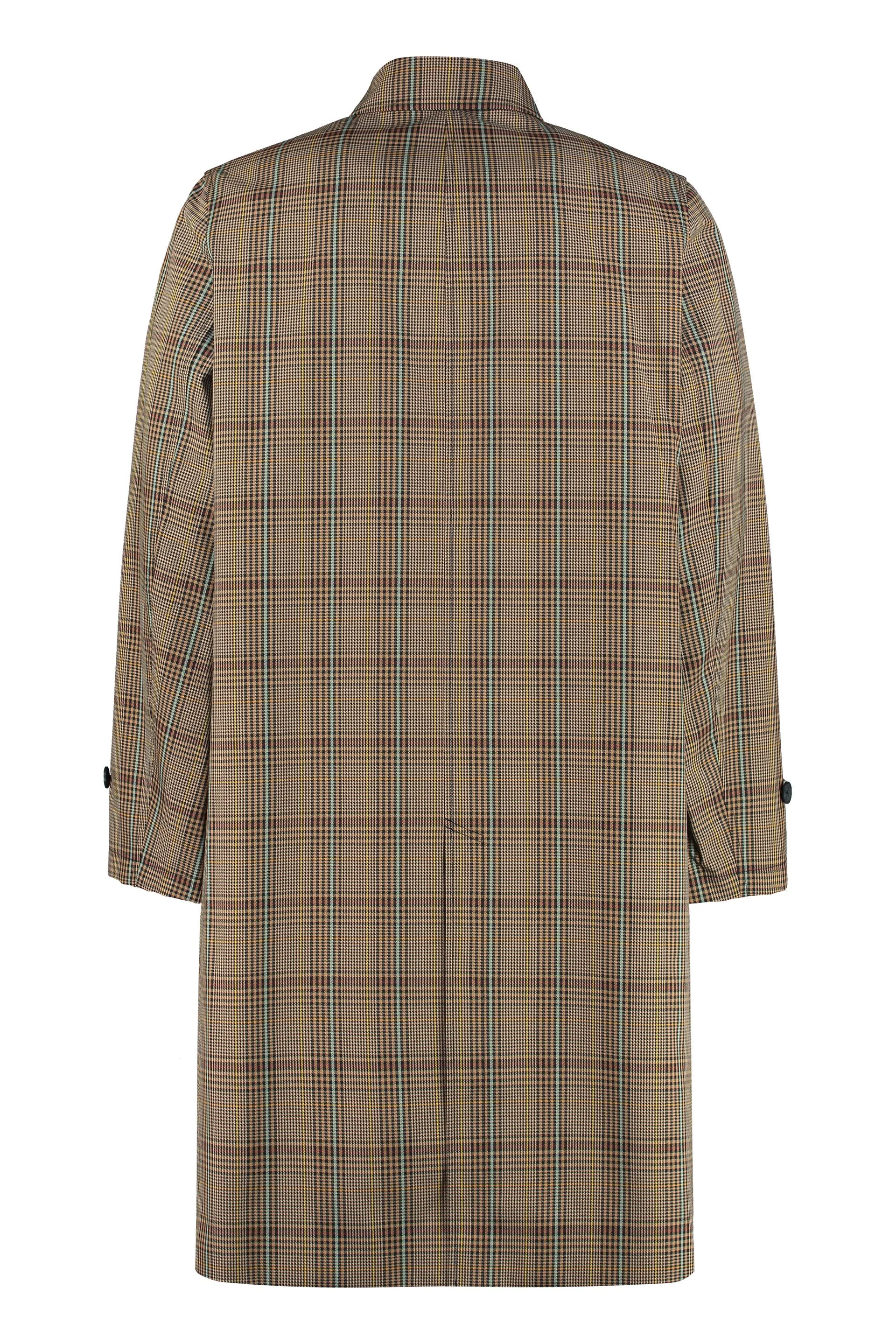Helmut Lang Checked Car Coat