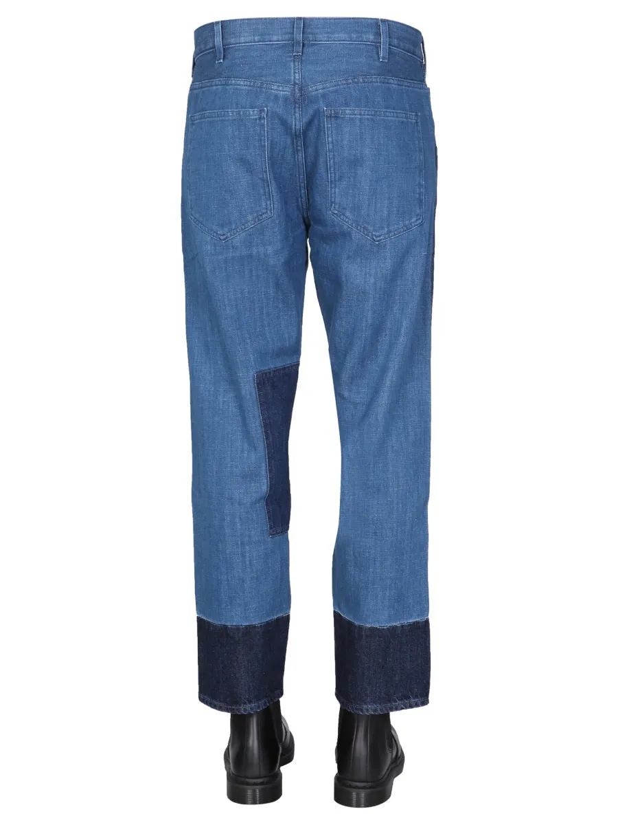 Helmut Lang Pieced Tapered Jeans