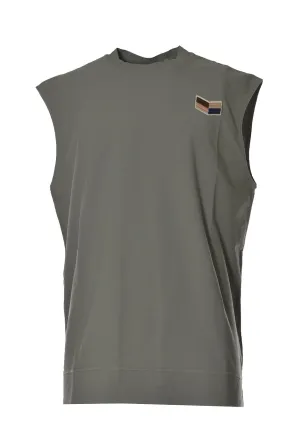 Jil Sander Chevron Embroidered Crewneck Tank Top