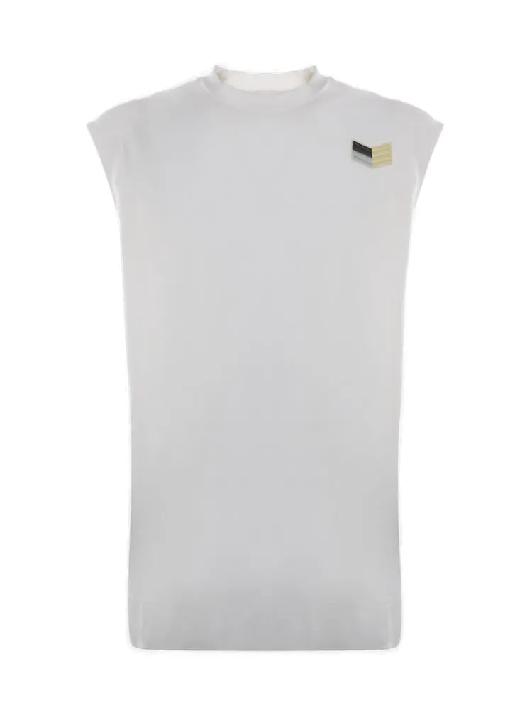 Jil Sander Chevron Embroidered Crewneck Tank Top