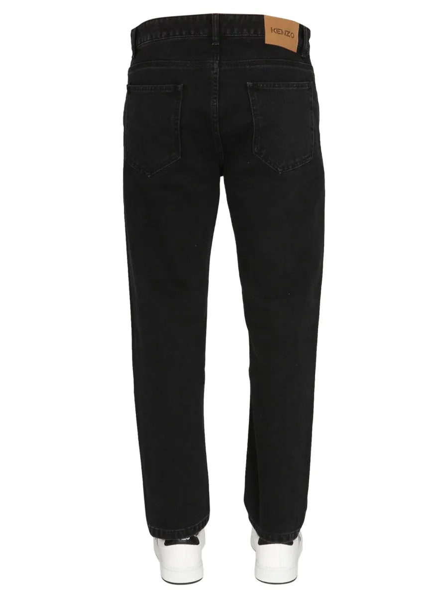 Kenzo Cropped Tapered-Leg Jeans