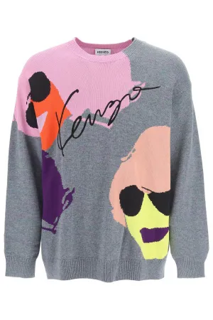 Kenzo Featuring Intarsia Crewneck Sweater