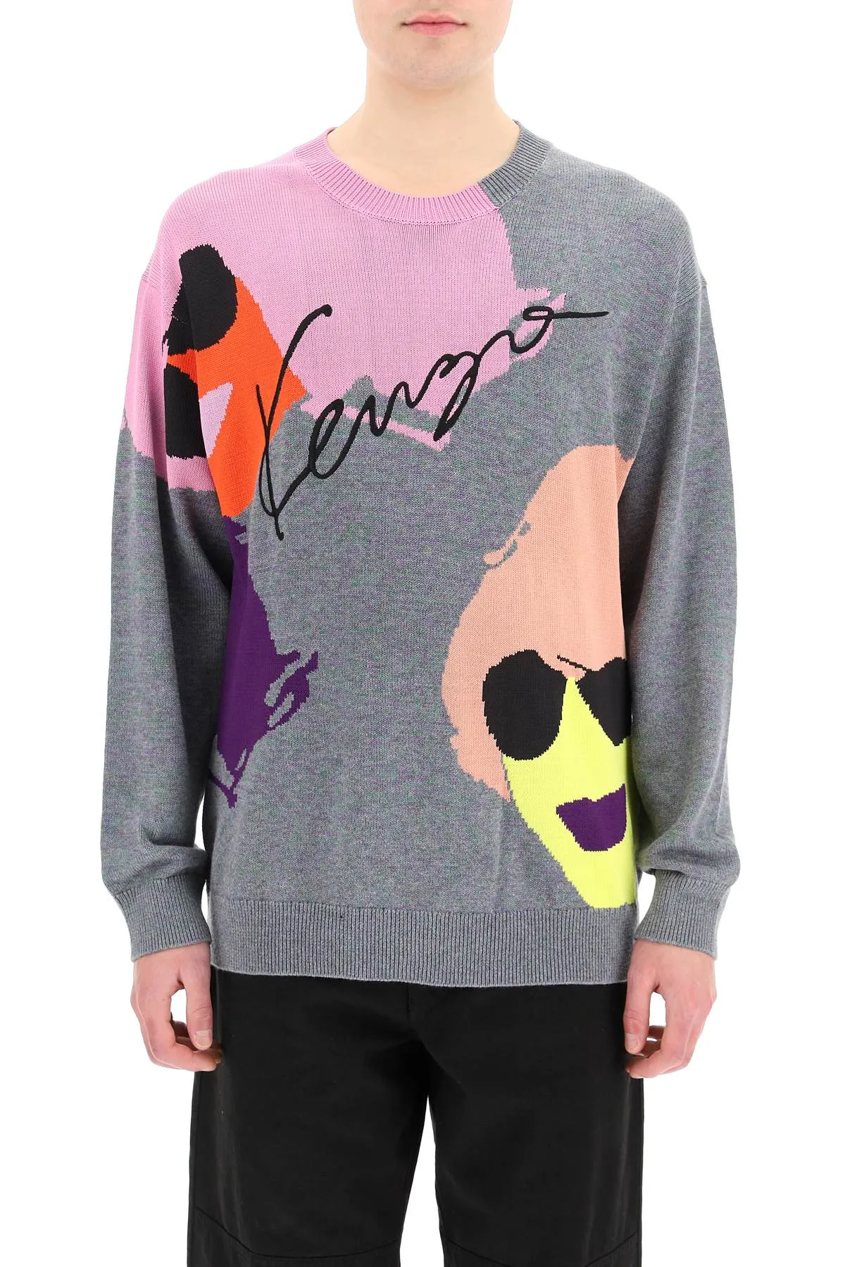 Kenzo Featuring Intarsia Crewneck Sweater