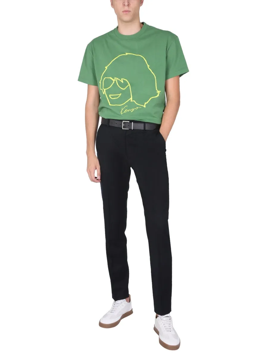 Kenzo Graphic Print Crewneck T-Shirt
