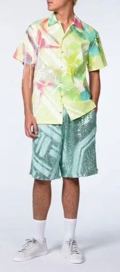 Koch High-Shine Elastic Waist Shorts