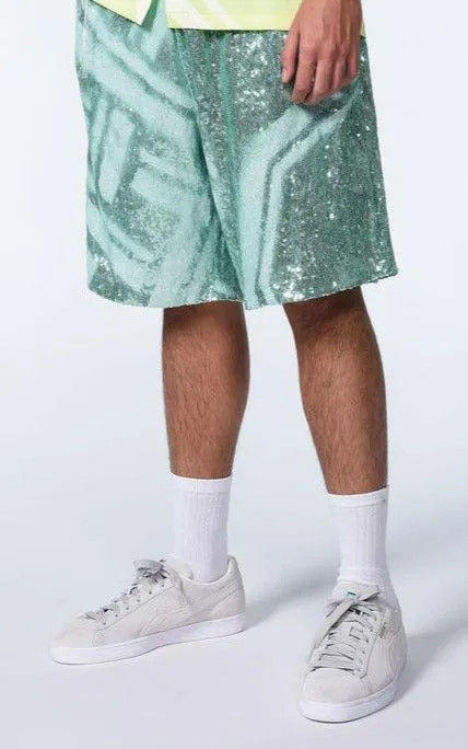 Koch High-Shine Elastic Waist Shorts