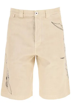 Lanvin Batman Printed Denim Shorts