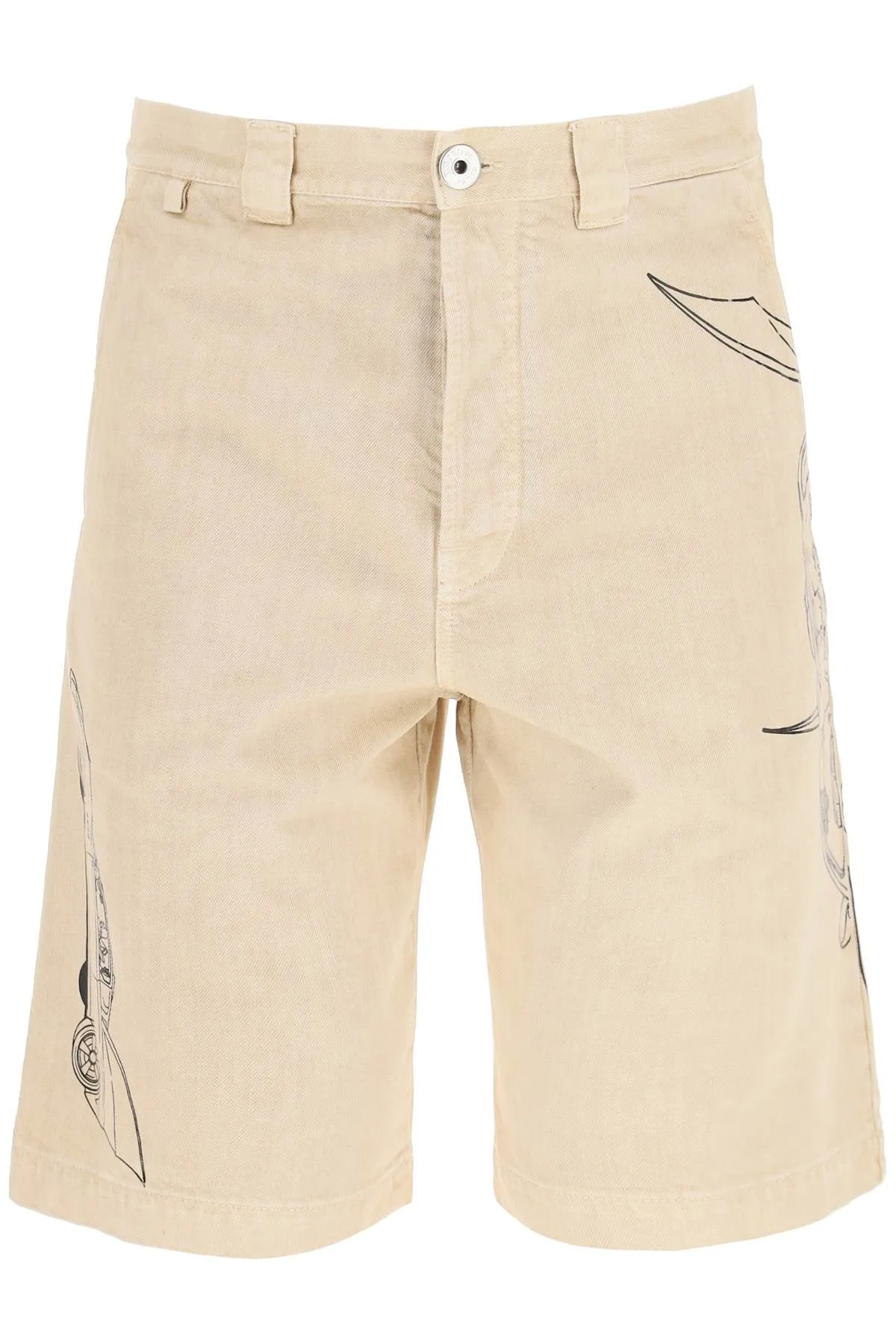 Lanvin Batman Printed Denim Shorts