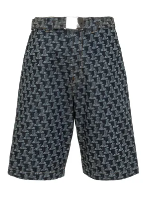 Lanvin Logo Embroidered High Waist Shorts