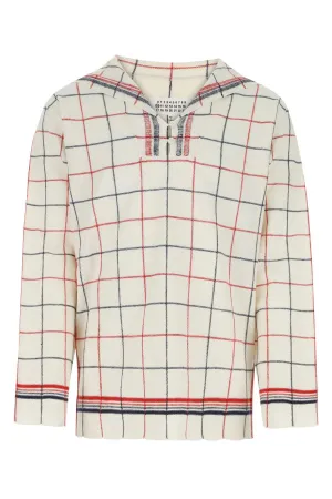 Maison Margiela Sailor Checked Knit Top