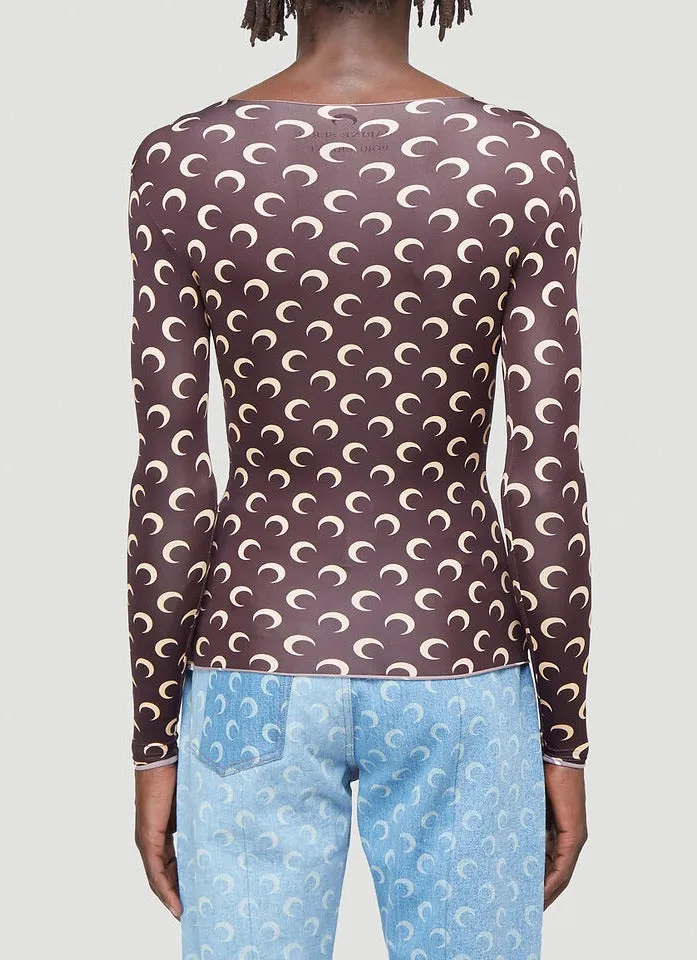 Marine Serre Moon Print Stretch Top