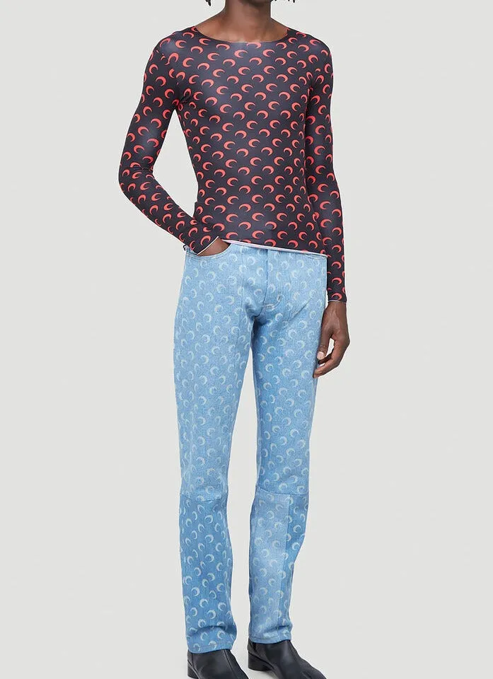 Marine Serre Moon Print Stretch Top