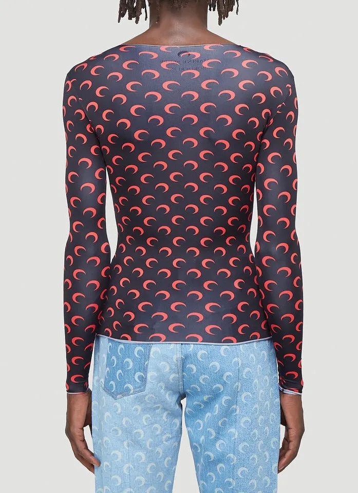 Marine Serre Moon Print Stretch Top