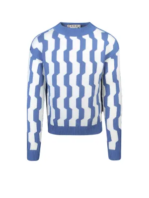 Marni Panelled Intarsia Crewneck Sweater