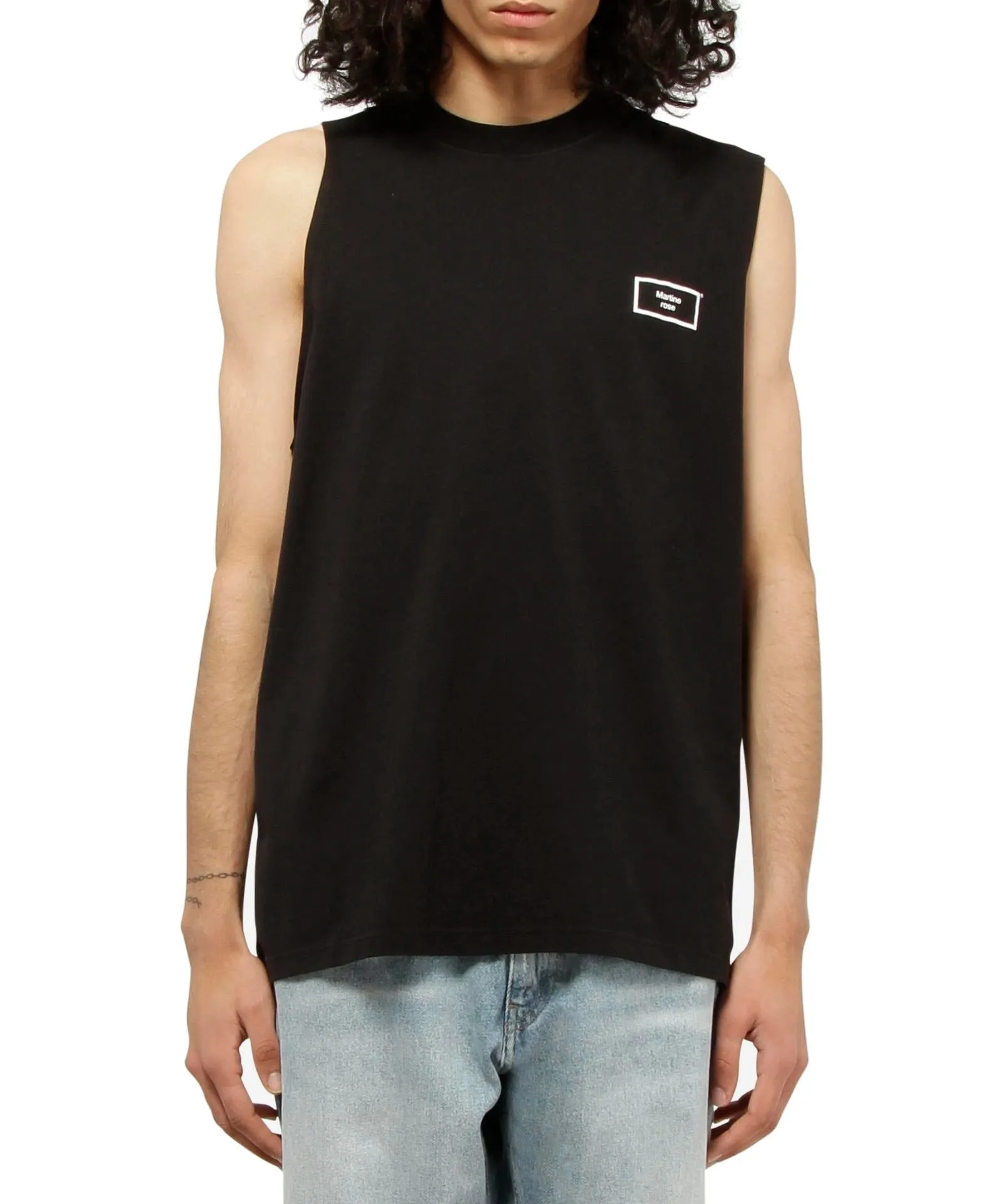 Martine Rose Logo Printed Asymmetric Tank Top