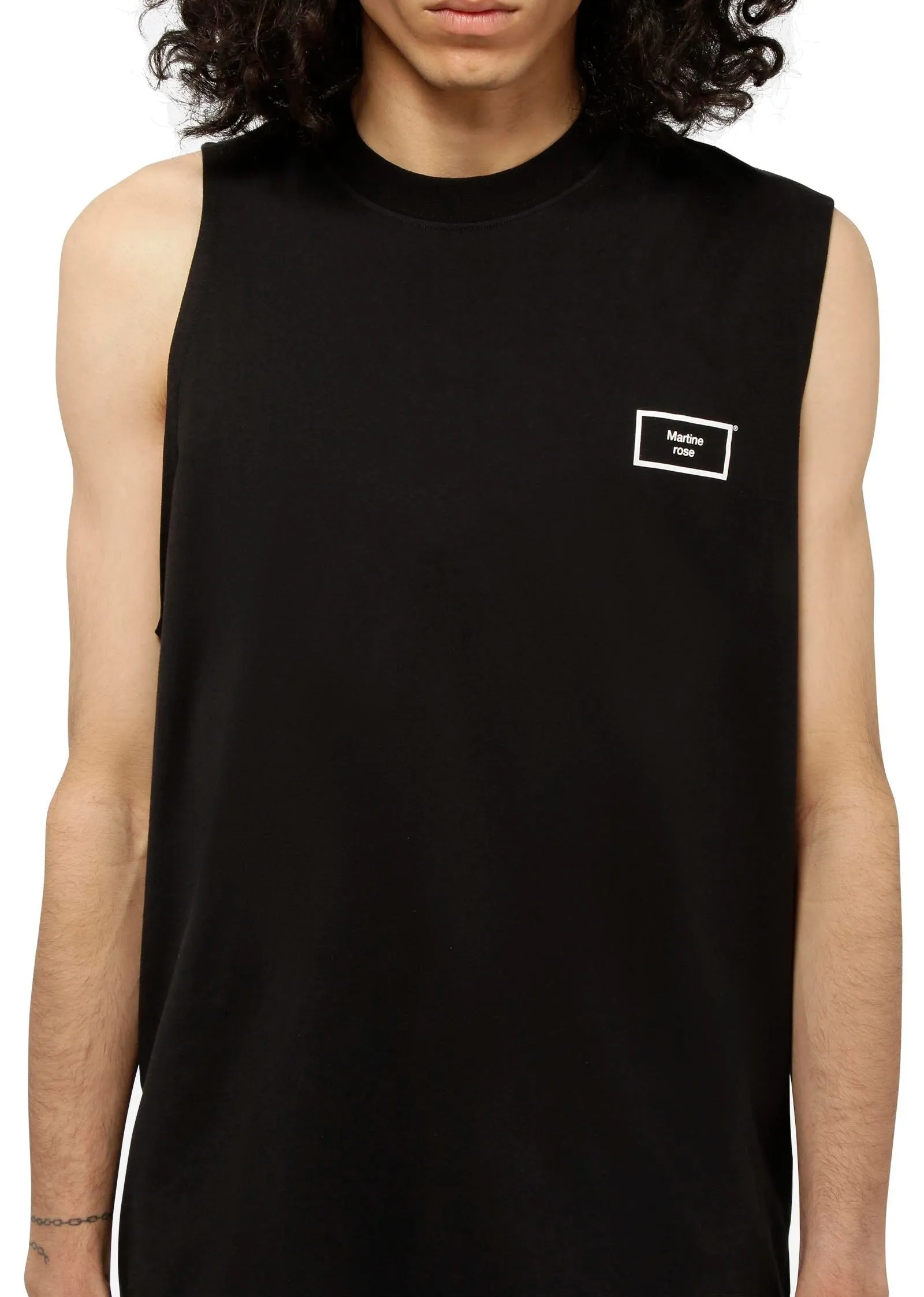 Martine Rose Logo Printed Asymmetric Tank Top