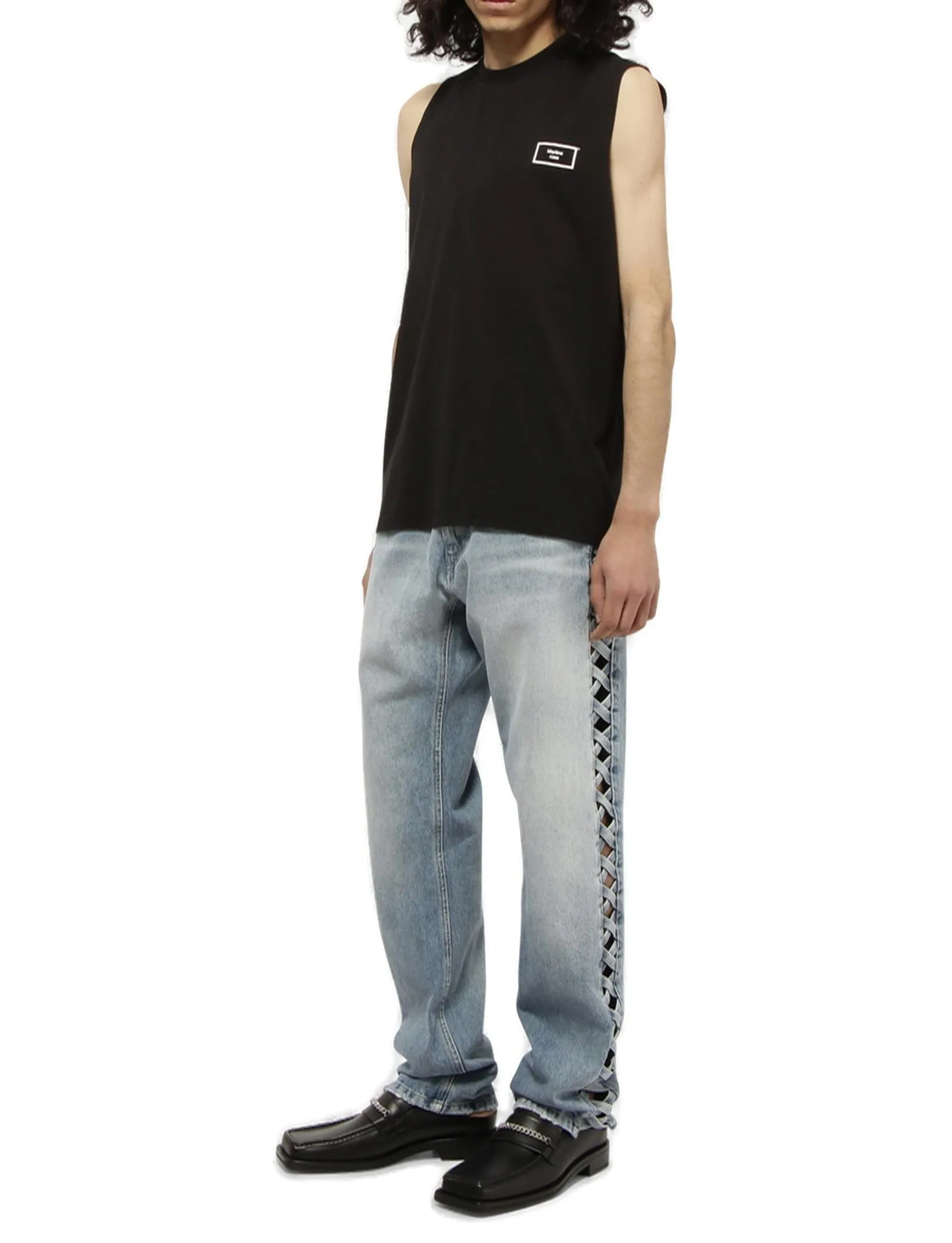 Martine Rose Logo Printed Asymmetric Tank Top