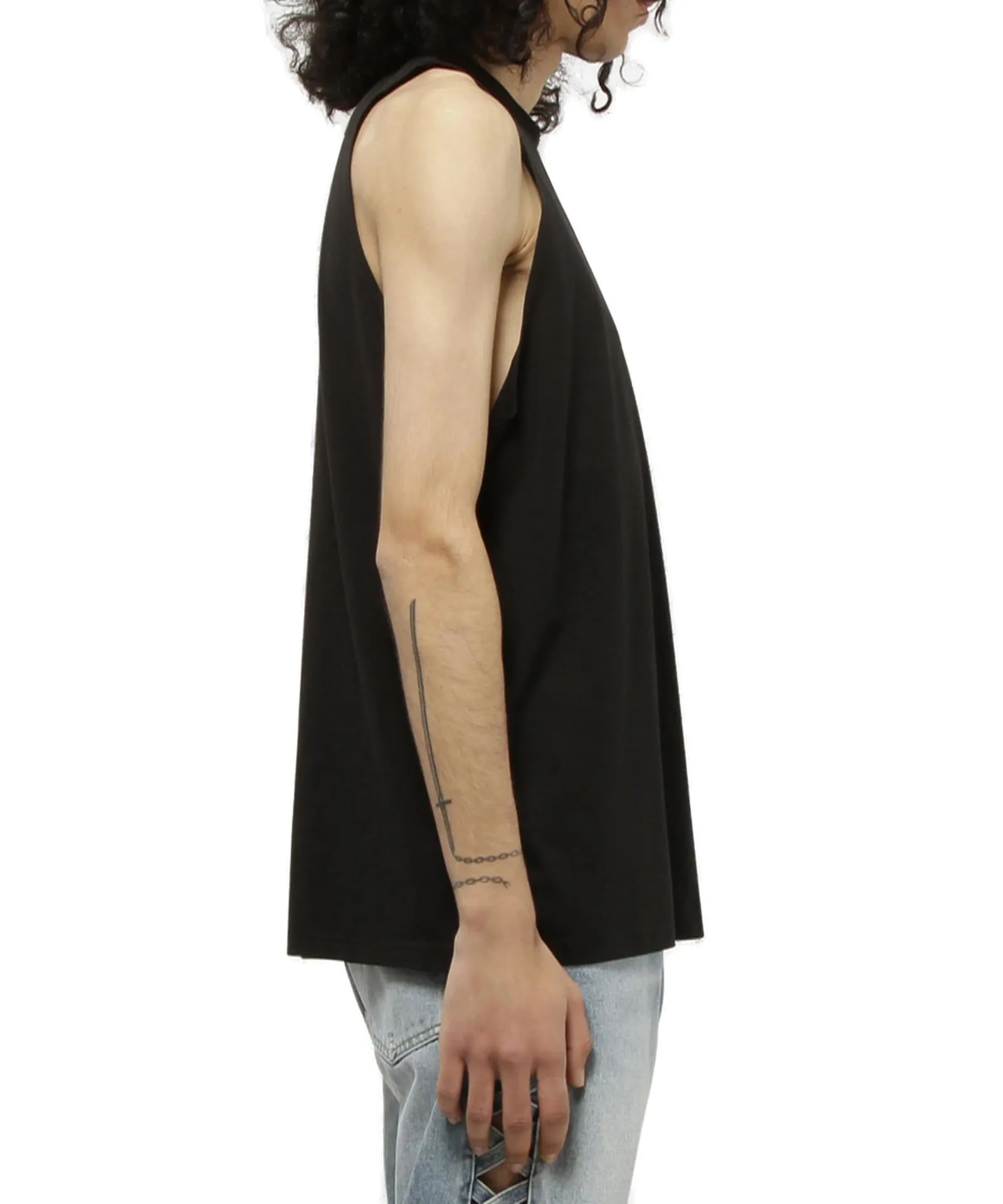Martine Rose Logo Printed Asymmetric Tank Top
