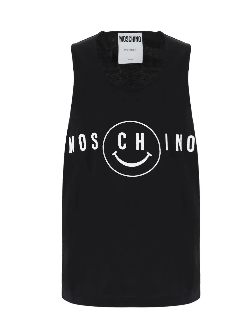 Moschino Graffiti Logo Printed Tank Top